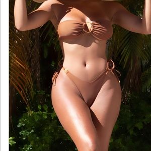 Matte Swim Strapless Mocha Bikini